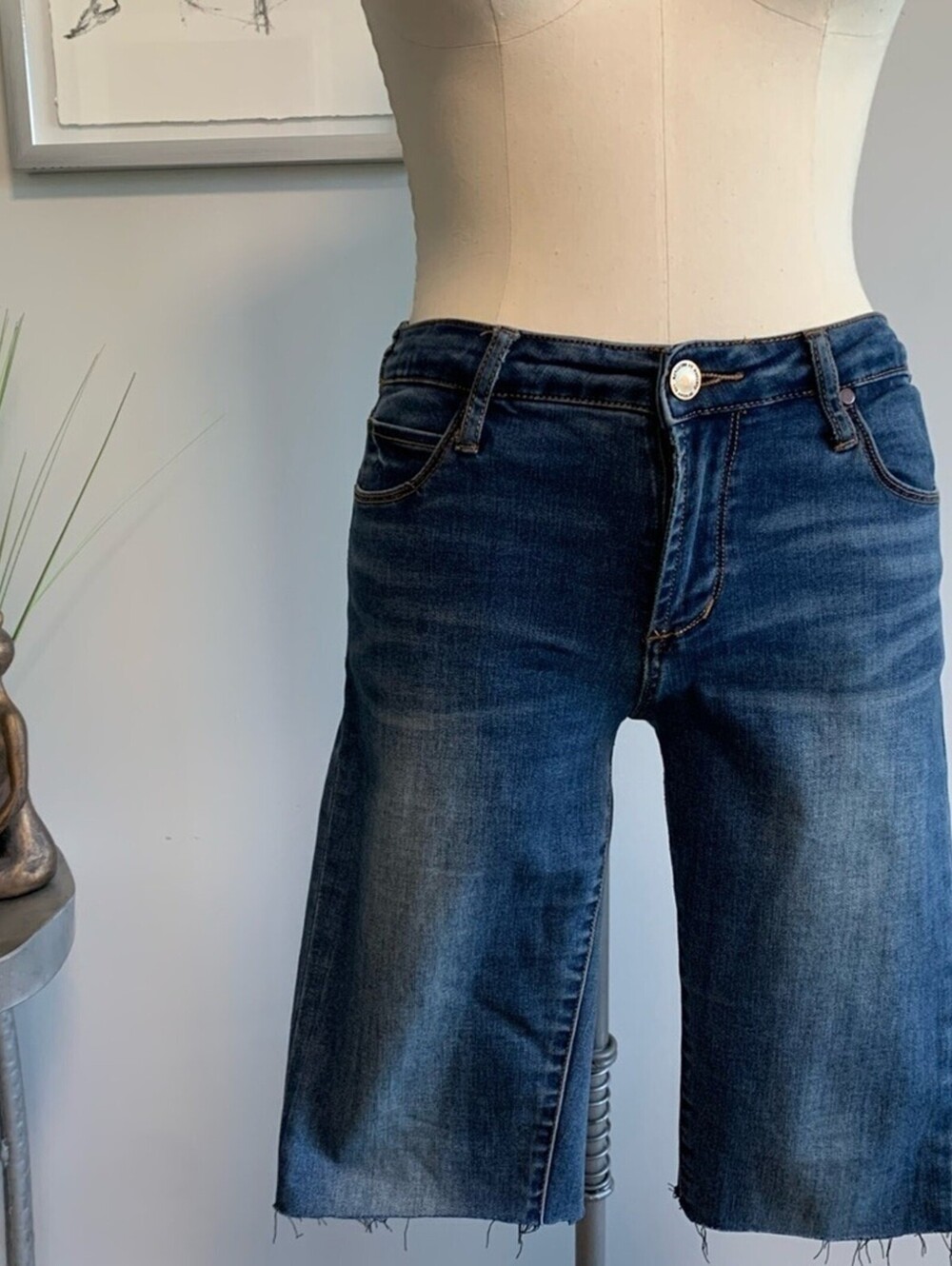 Articles of Society Cut Off Denim Shorts Size 28 Soft Wash Mid Rise Jean Shorts